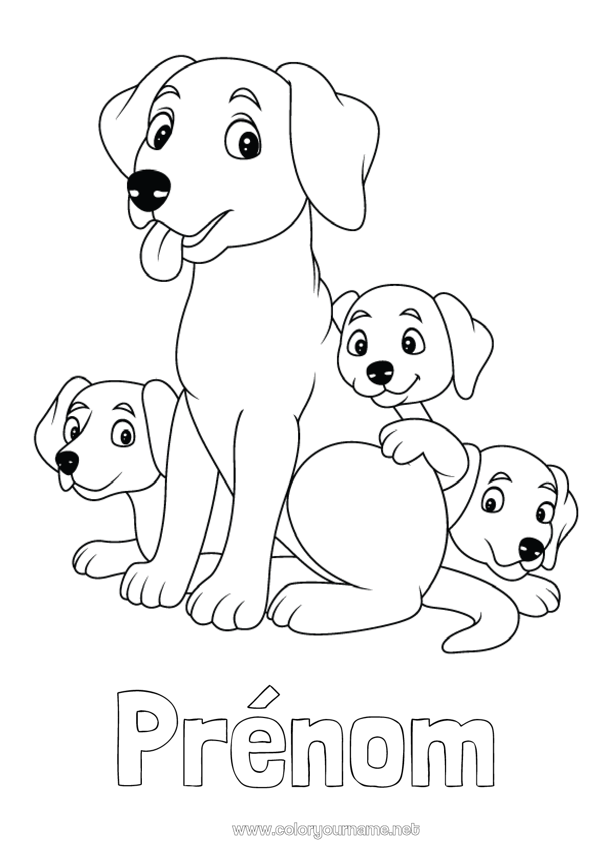Coloriage Chien à Imprimer Gratuit Coloriage n°2029 - Papa Maman Chien
