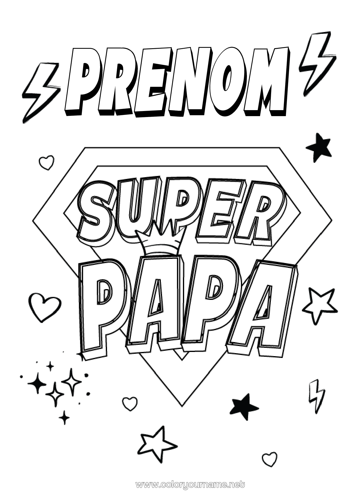 Dessin Pour Anniversaire Papa Facile Coloriage n°2074 - Papa Héros Coloriages faciles