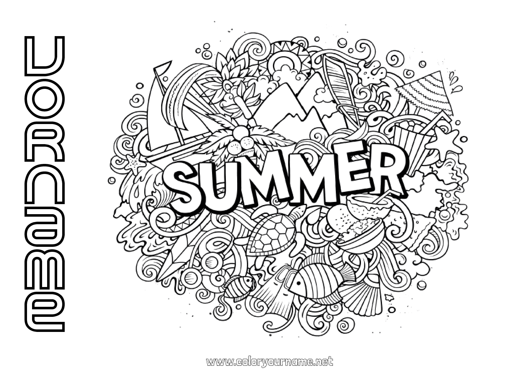 Malvorlage Nr.2079 - Mandala Sommer Symbole