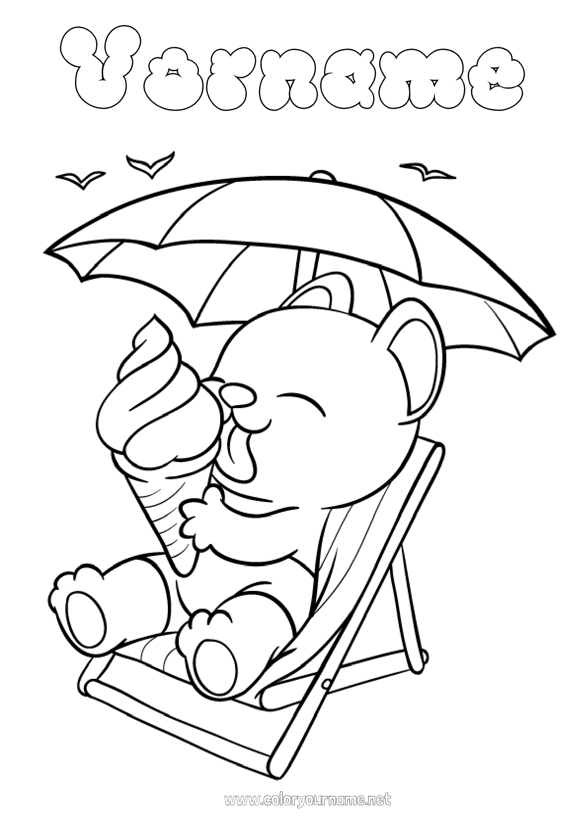 Malvorlage Nr.2091 - Sommer Strand Tier