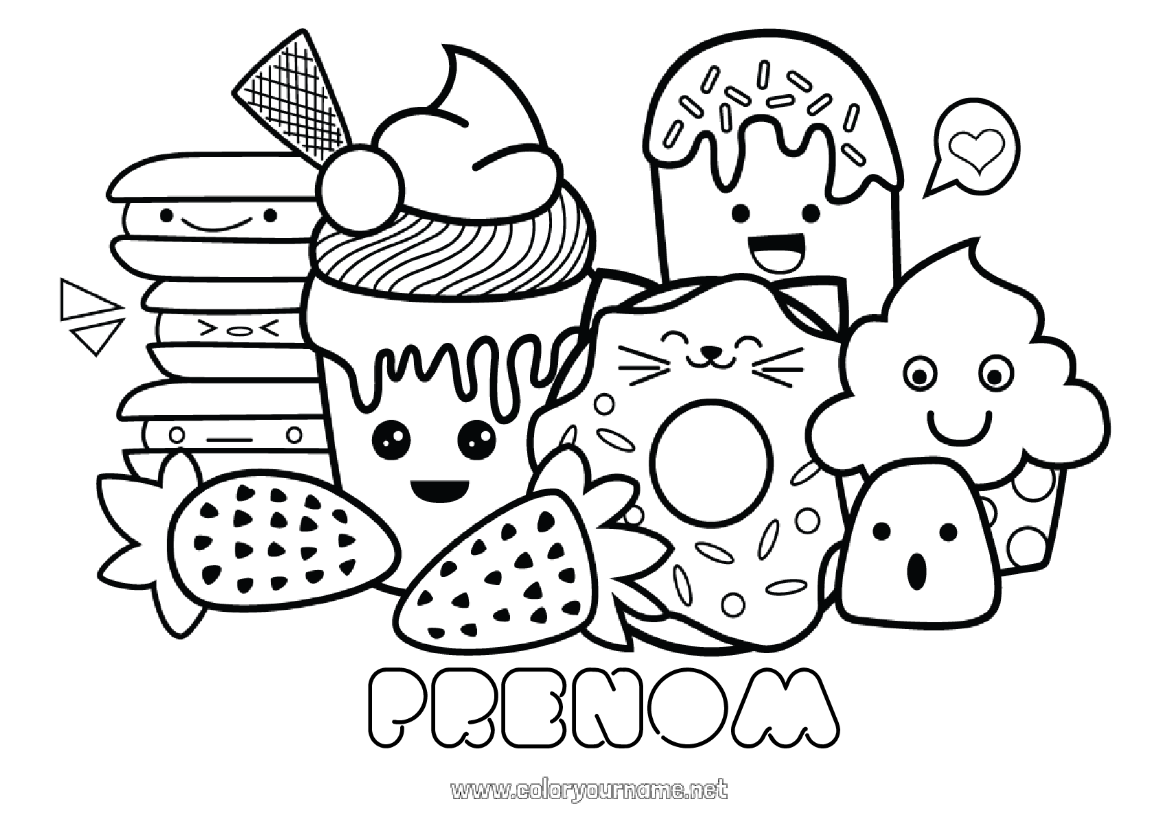 Coloriage Kawaii Nourriture A Imprimer Gratuit Coloriage n°209 - Mignon Kawaii Nourriture
