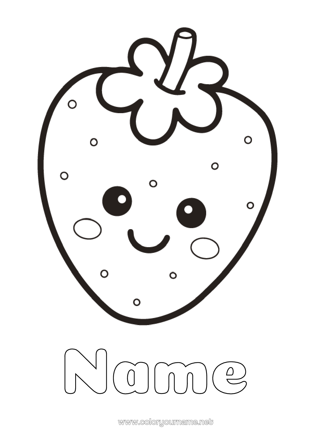 Coloring page No.2112 - Cute Kawaii Fruits