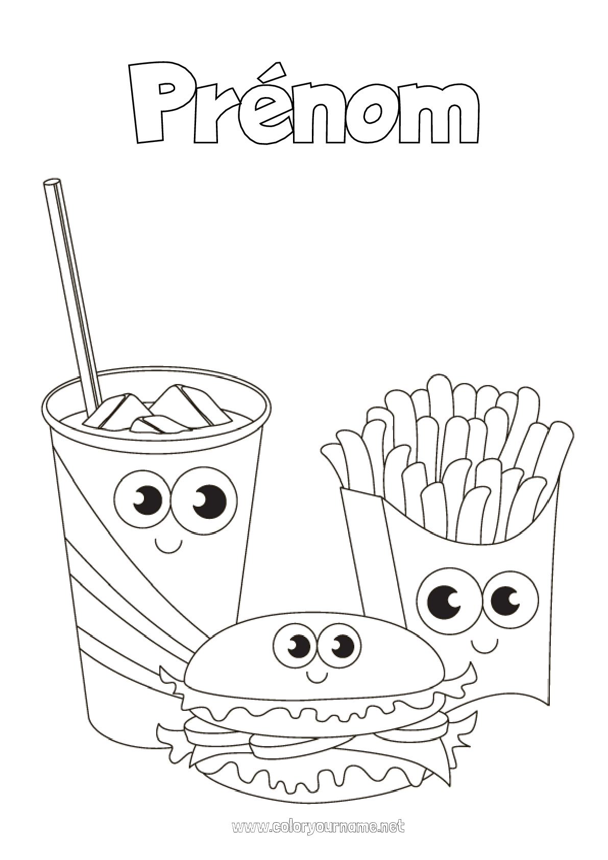 Coloriage à Imprimer Kawaii Nourriture Coloriage n°2151 - Kawaii Nourriture Boisson