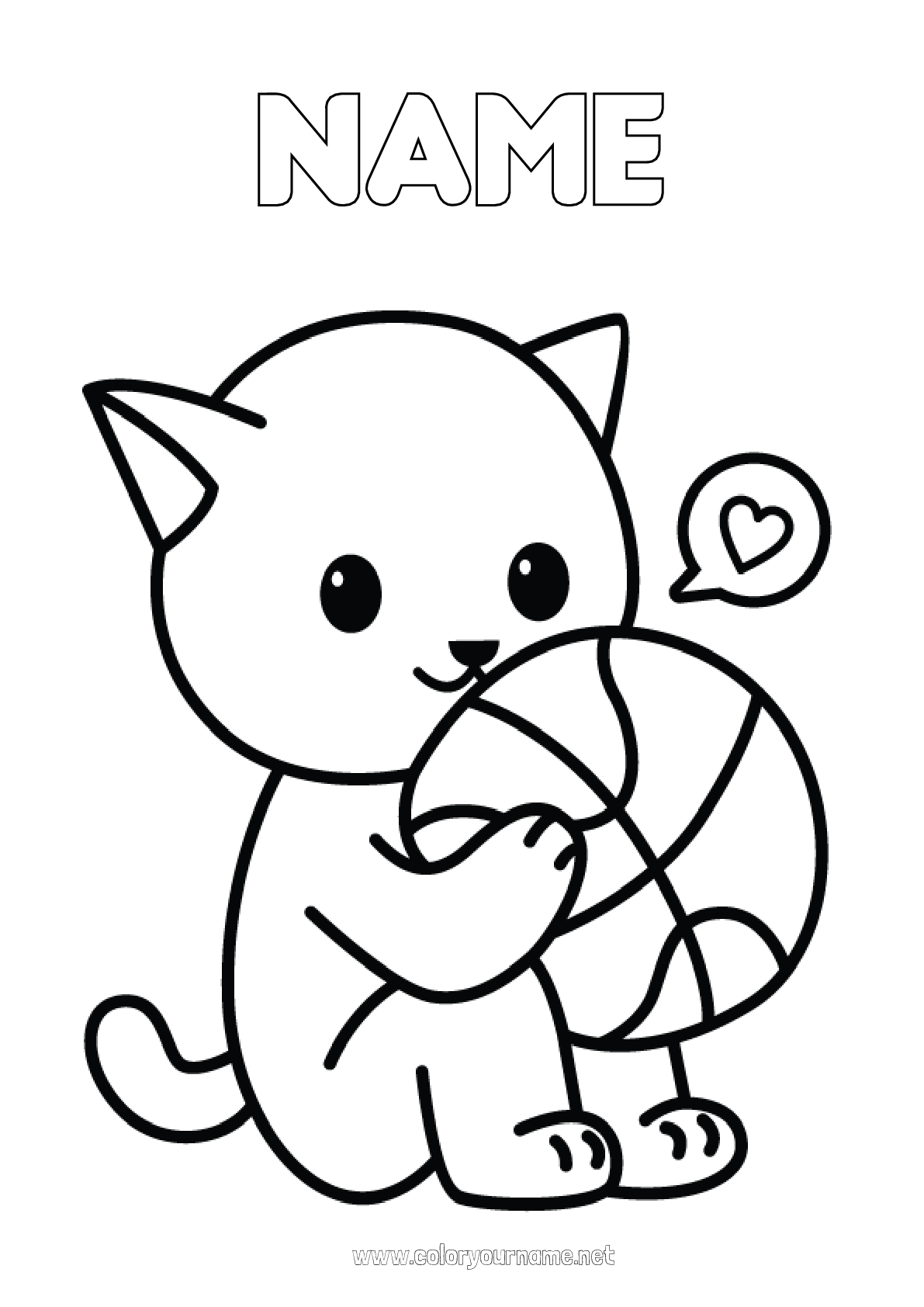 Coloriage kawaii  Cute coloring pages, Cat coloring page