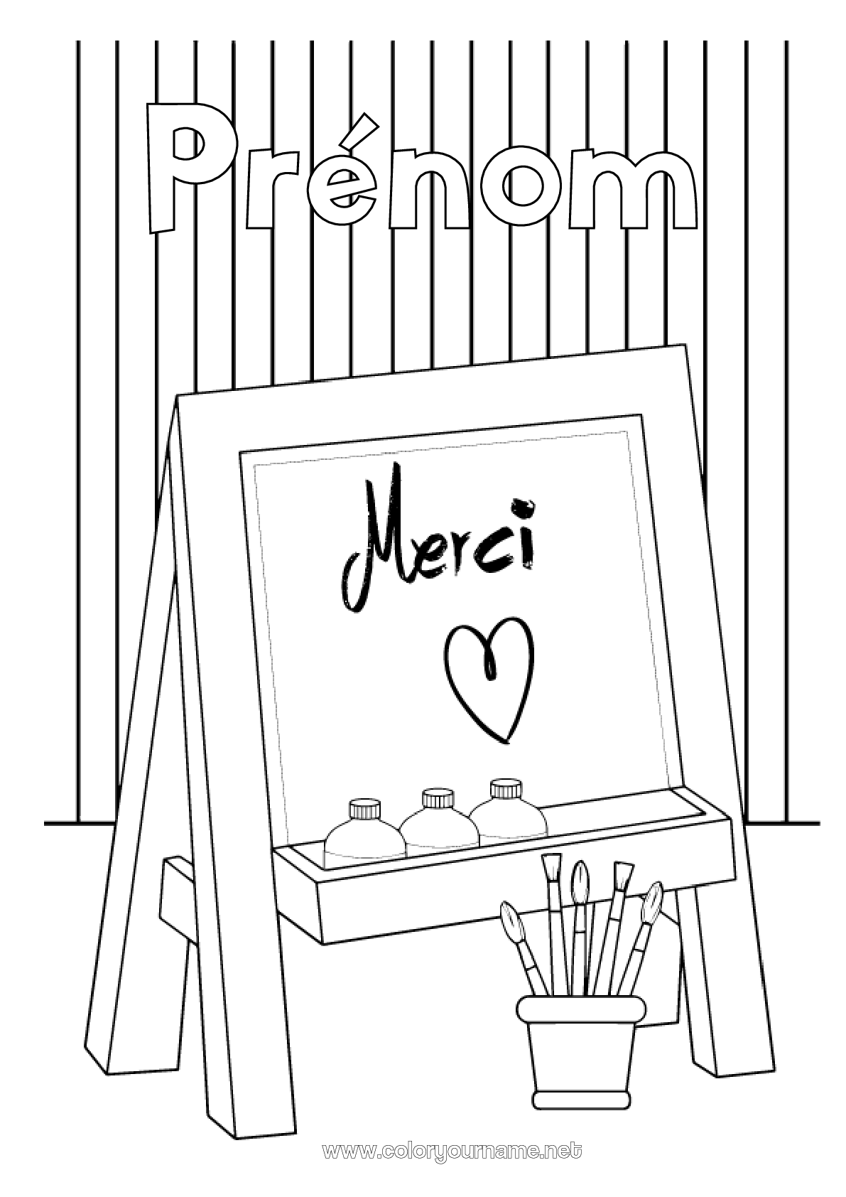 Coloriage Merci Maîtresse à Imprimer Coloriage n°2164 - Art Maîtresse/Maître Nounou