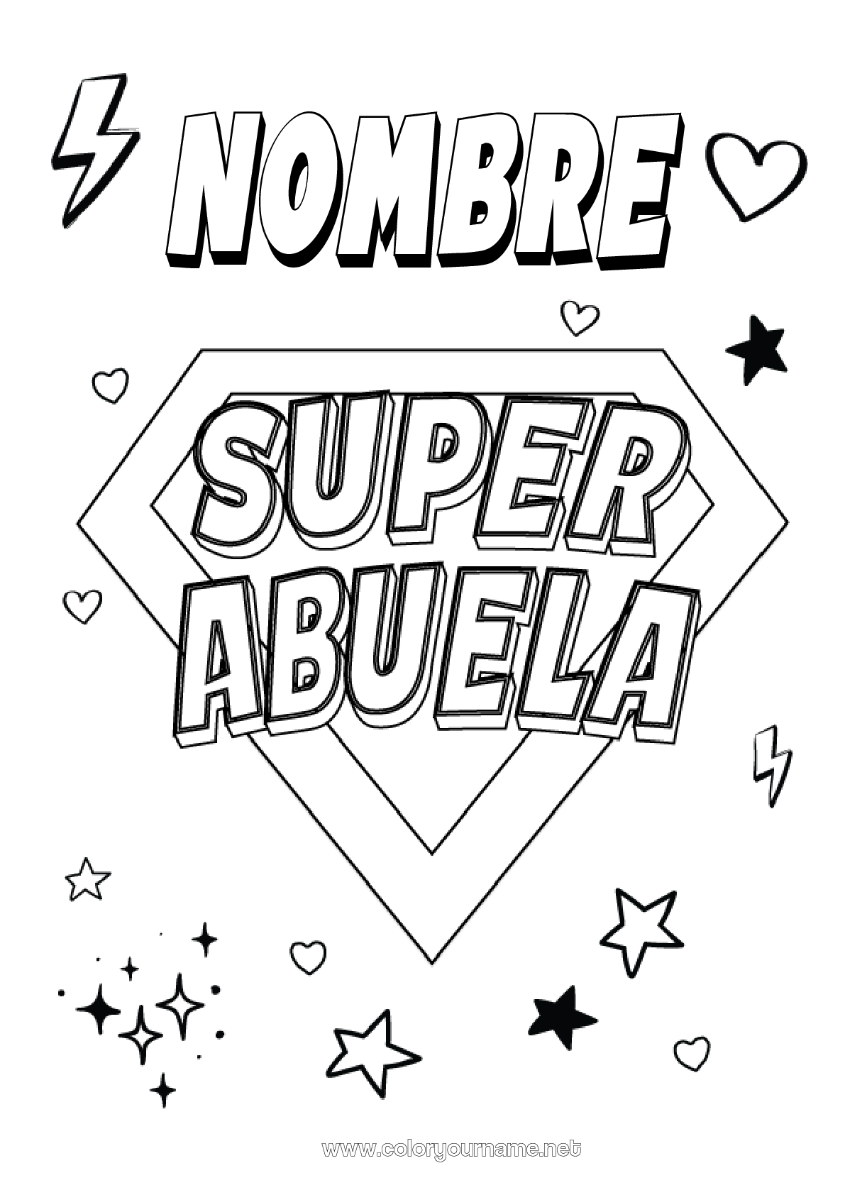 Nº de colorear 2243 Abuela Héroe Insignia Super