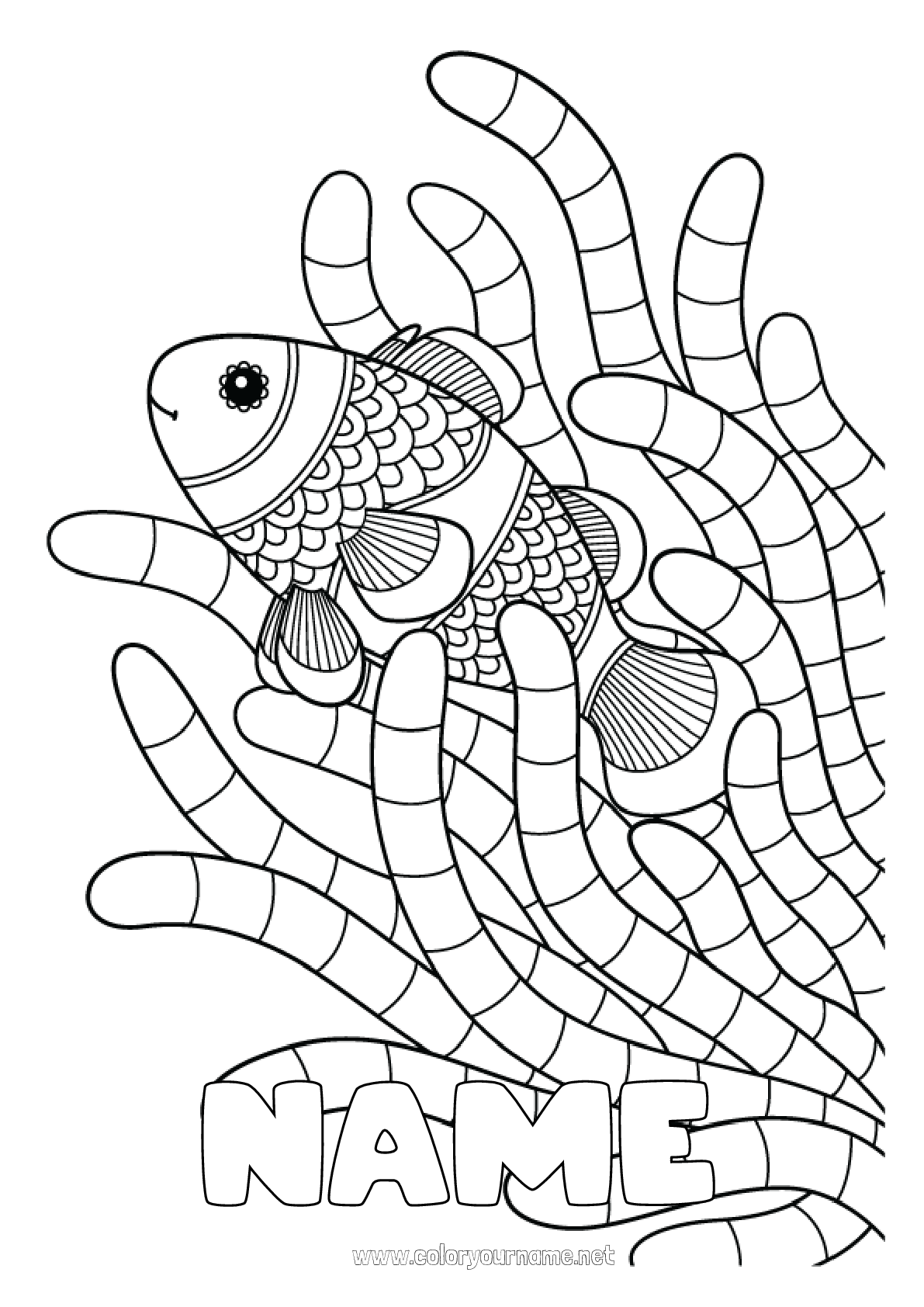 Coloring page No.2275 - Mandala Sea Animal
