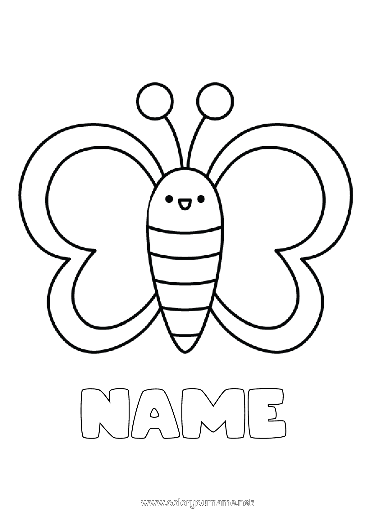 Coloring page No.2276 - Butterfly Animal Easy coloring pages