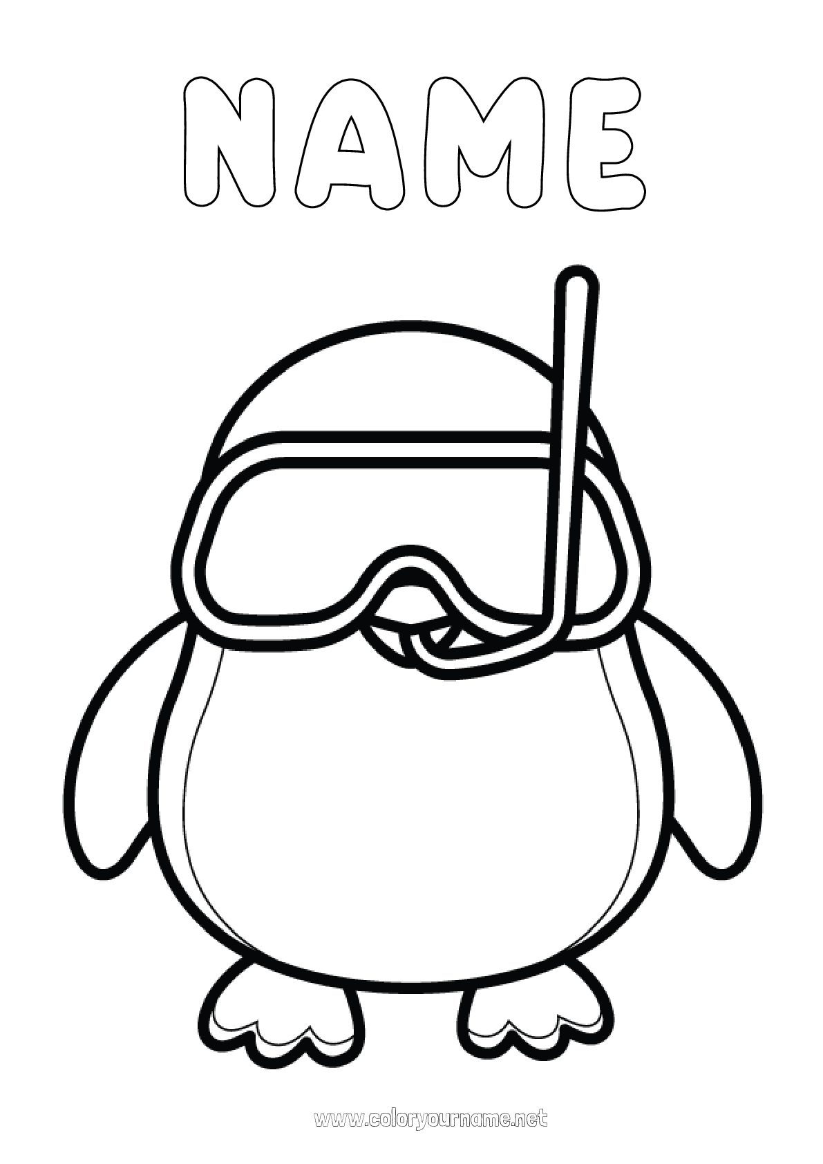 Coloring page No.2289 - Sport Penguin Animal