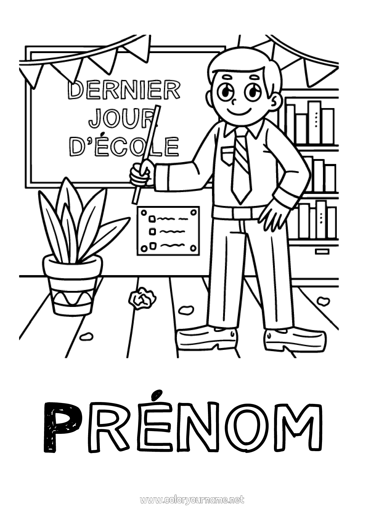 Coloriage Bonnes Vacances Maitresse Coloriage n°2314 - Vacances Maîtresse/Maître École