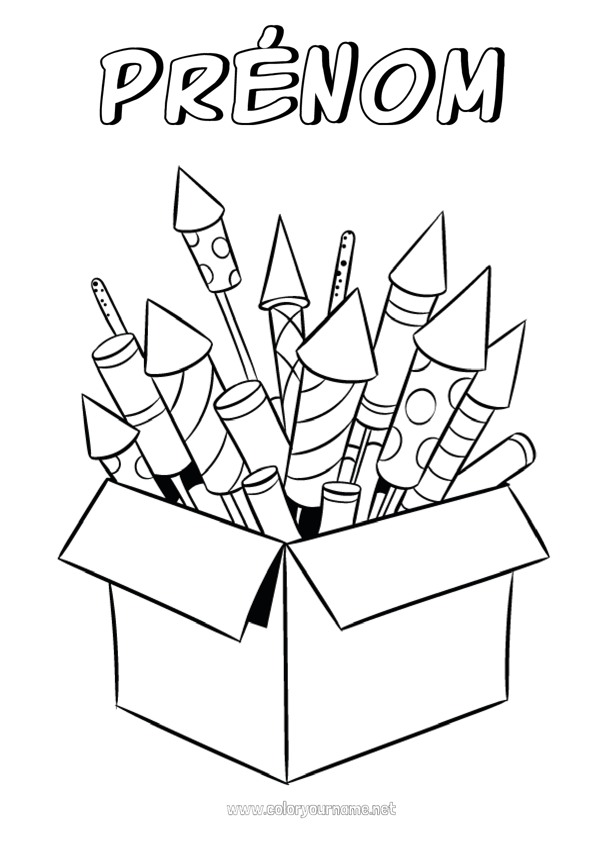 Coloriage Feu D artifice 14 Juillet Coloriage n°2358 - Bonne année Feu d'artifice Nouvel An chinois