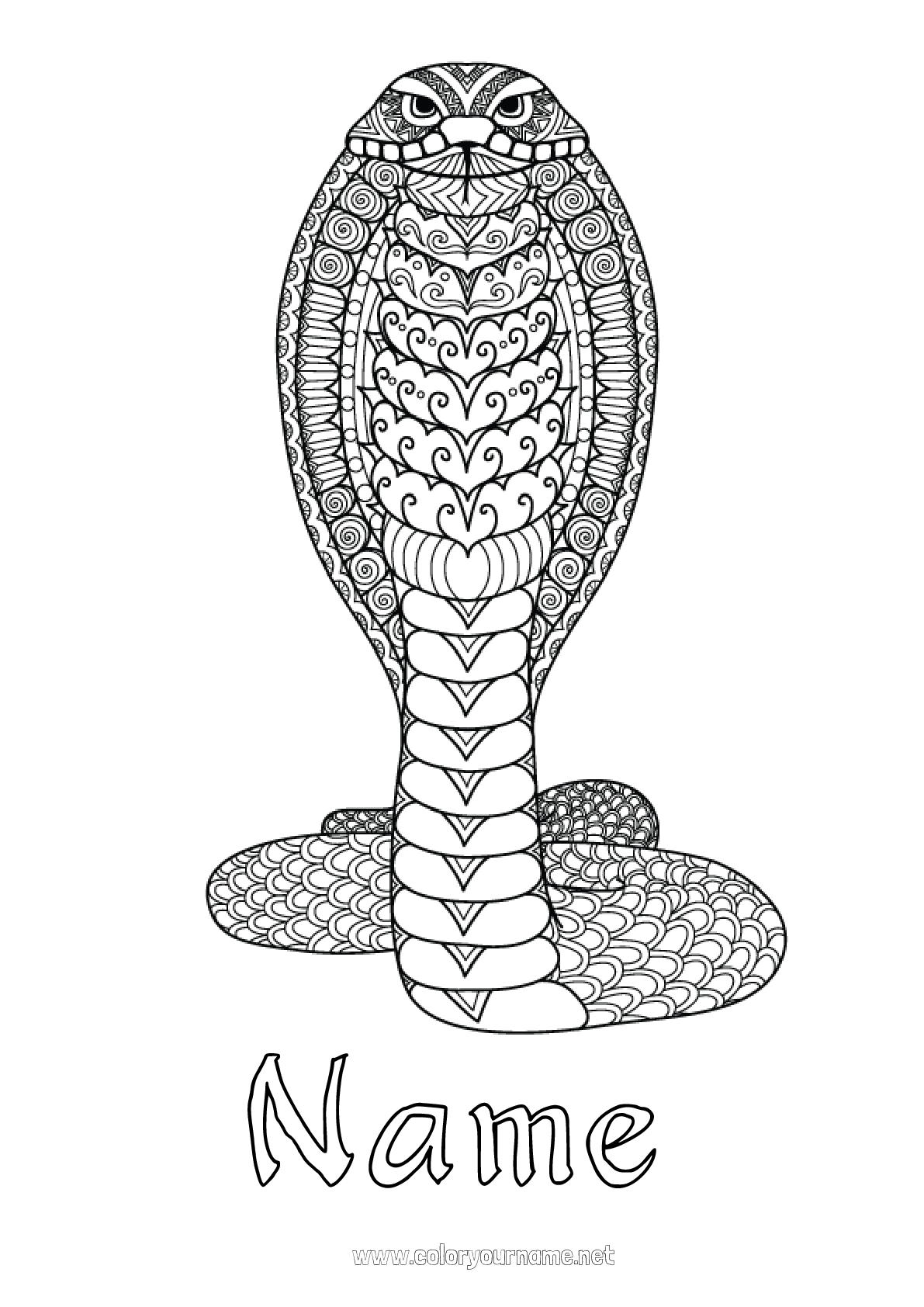 Coloring page No.2370 - Mandala Animal Snake