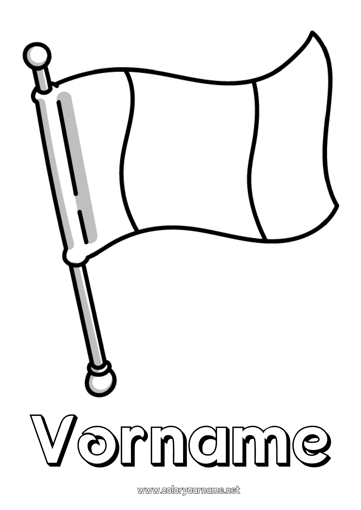 Malvorlage Nr.2398 - Frankreich Flagge Einfache Ausmalbilder