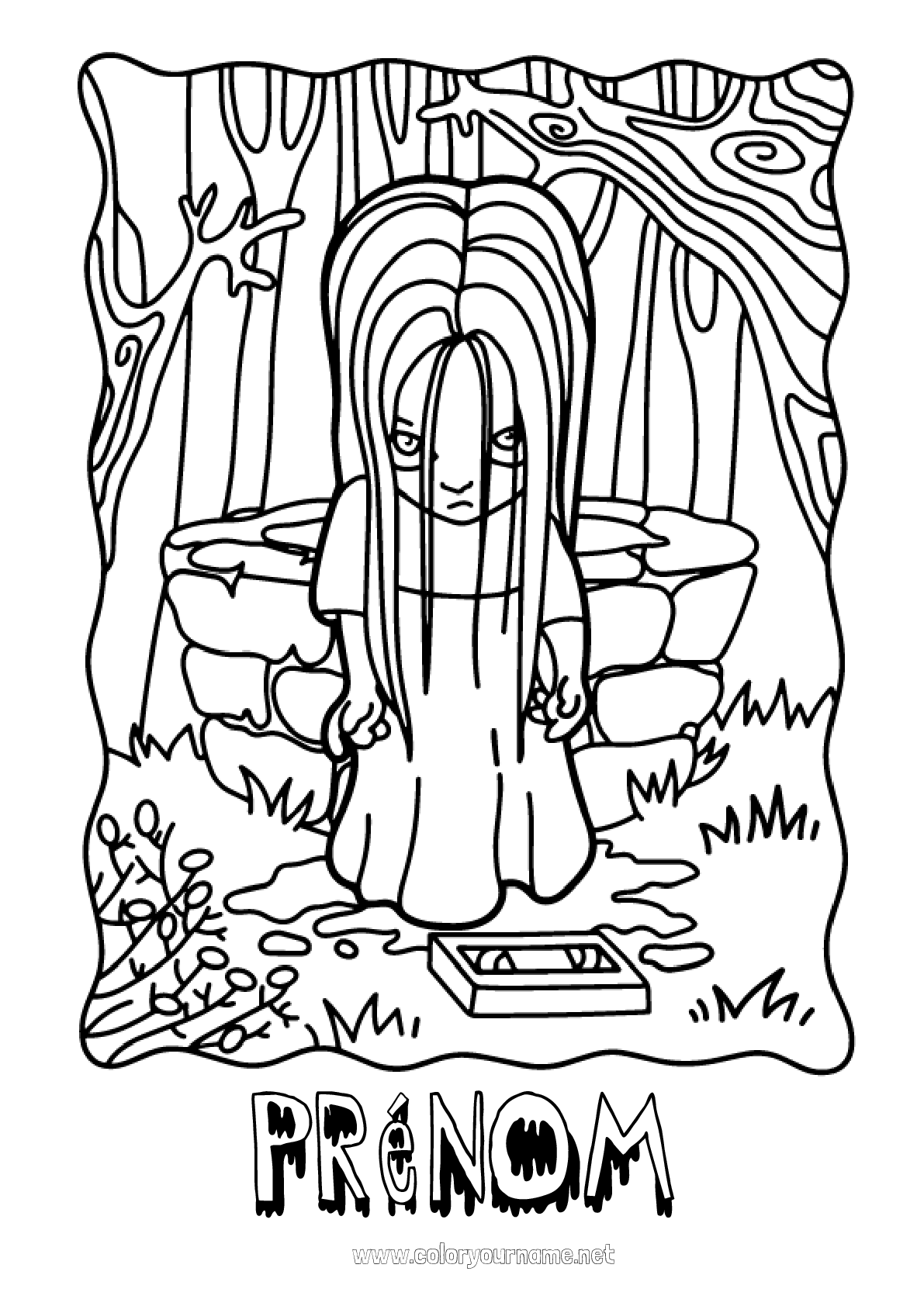 Coloriage à Imprimer Mercredi Addams Coloriage n°2460 - Fille Famille Addams