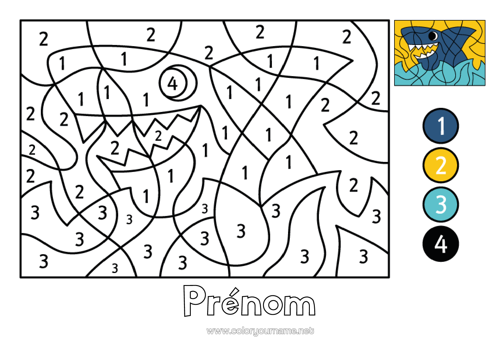 Coloriage n°2489 - Chiffre Coloriages magiques Activités enfants