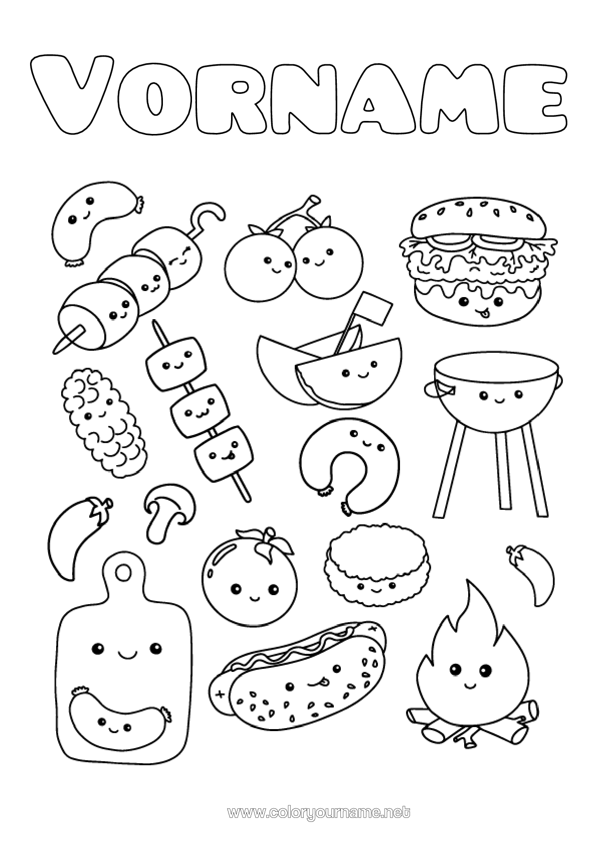 Malvorlage Nr.2523 - Bonbons Kawaii Essen