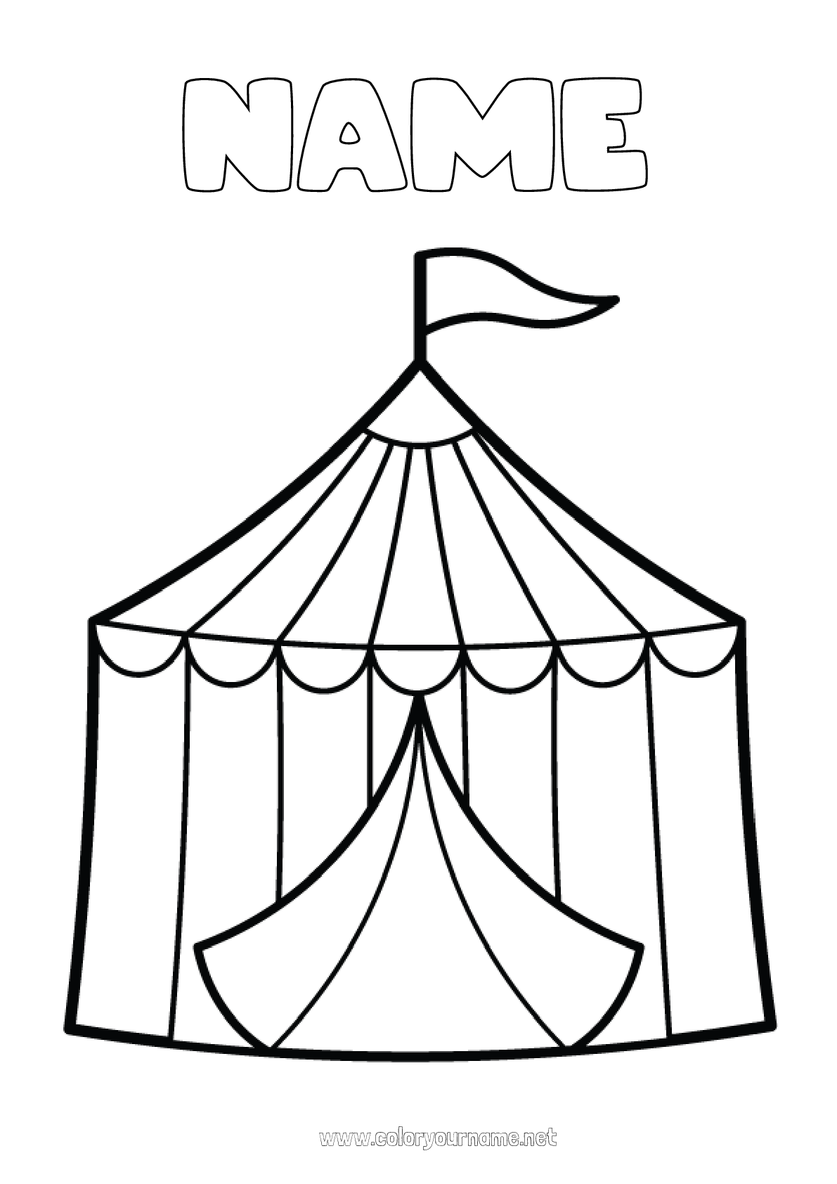 coloring-page-no-2557-easy-coloring-pages-circus-marquee