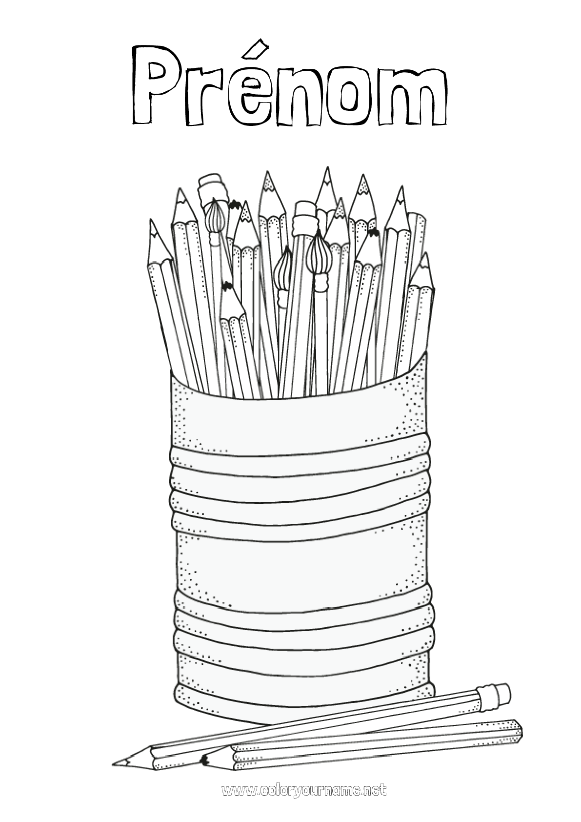 Coloriage Crayon De Couleur A Imprimer Coloriage n°2653 - Art Pinceau Crayon