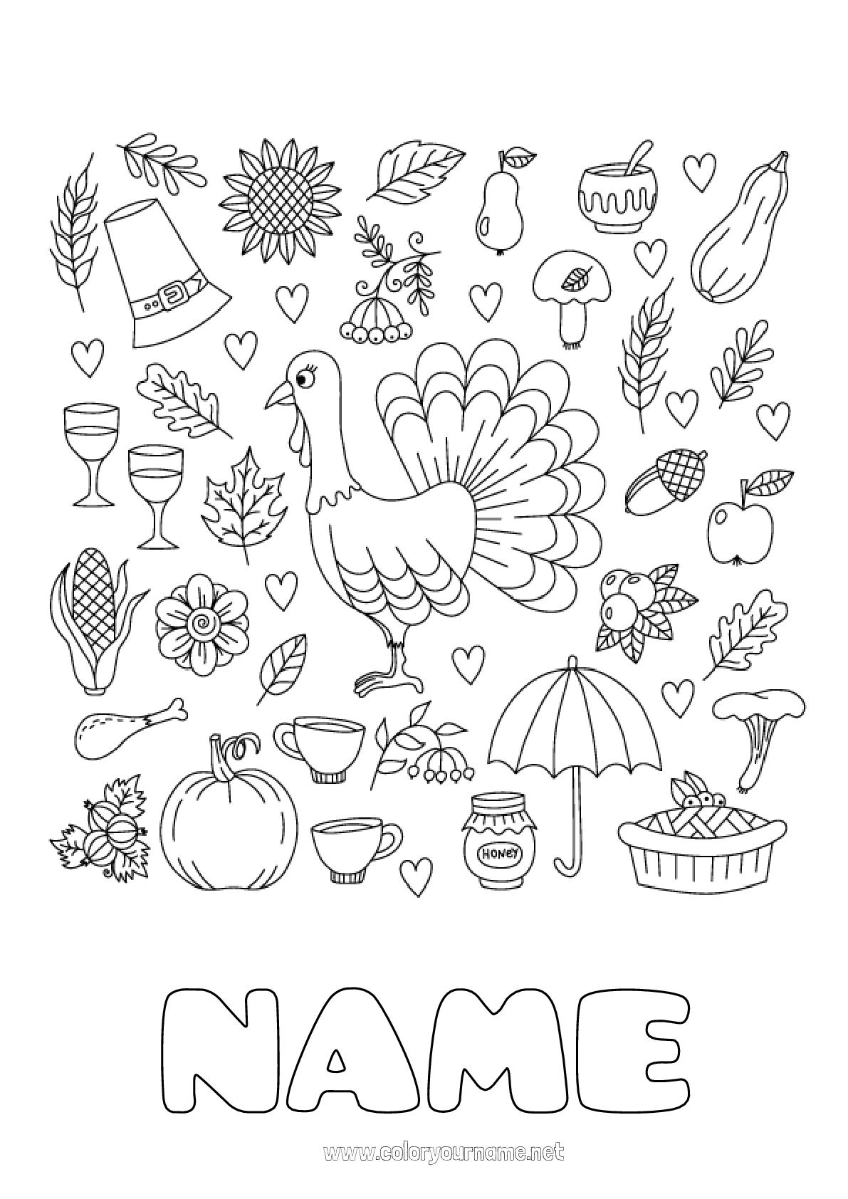 Thanksgiving 18 free coloring pages to print and customize Page 2