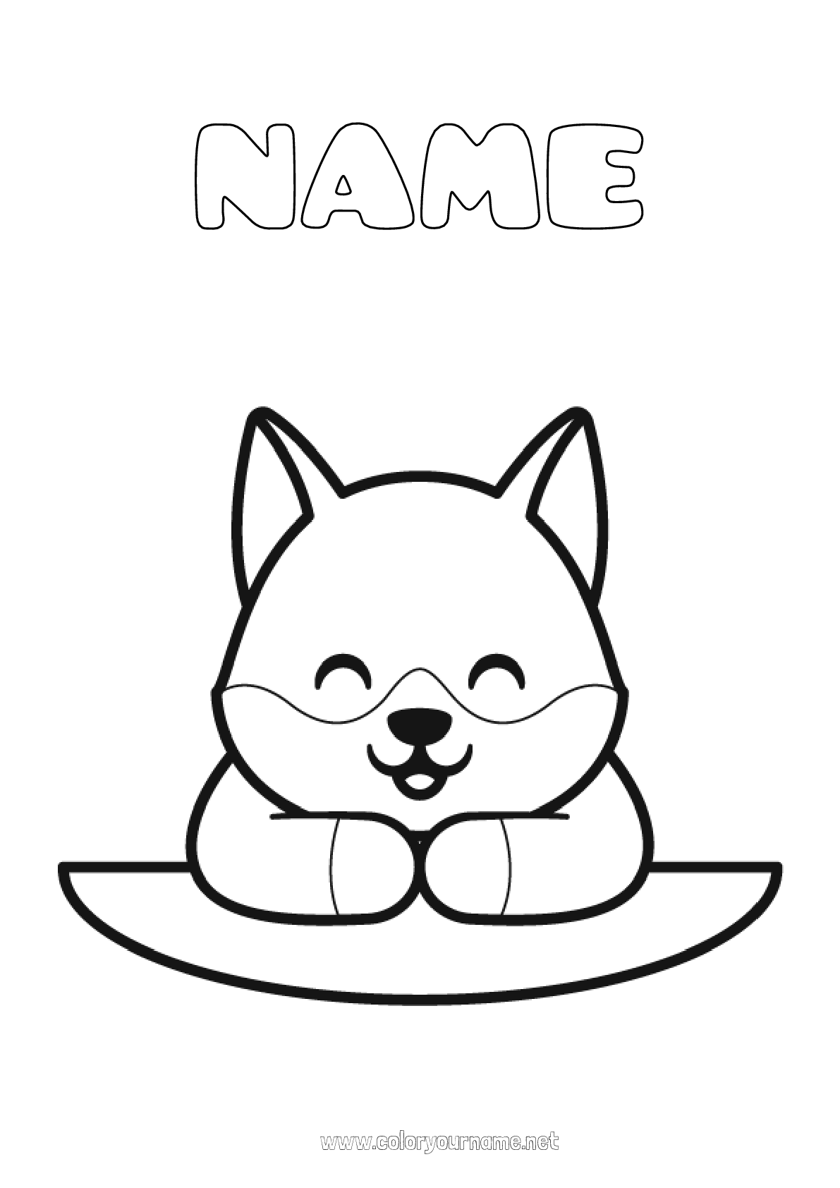 Coloring page No.2687 - Wolf Cute Kawaii
