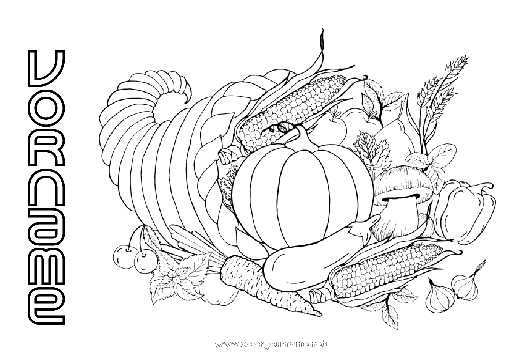  Malvorlage Nr.273 - Kürbis Erntedankfest Herbst Illustration 