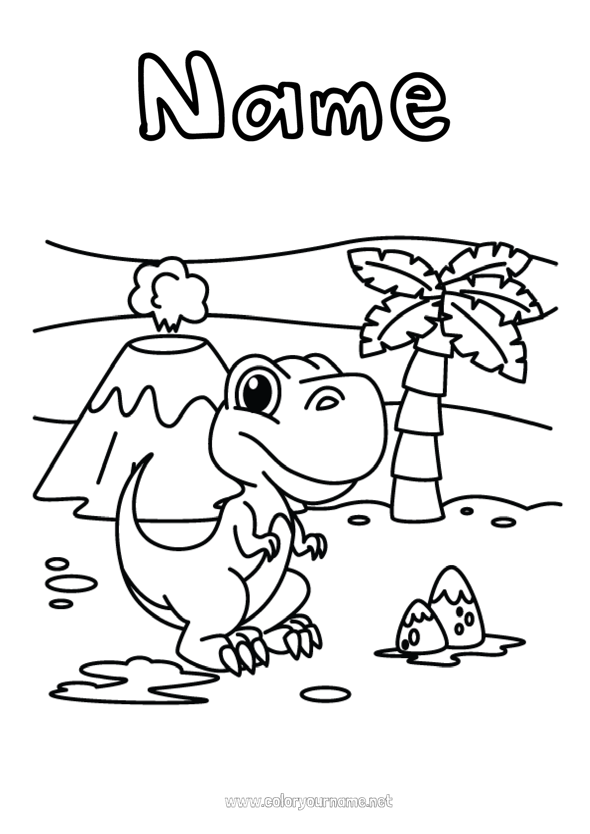 Volcano Dinosaur Coloring Pages