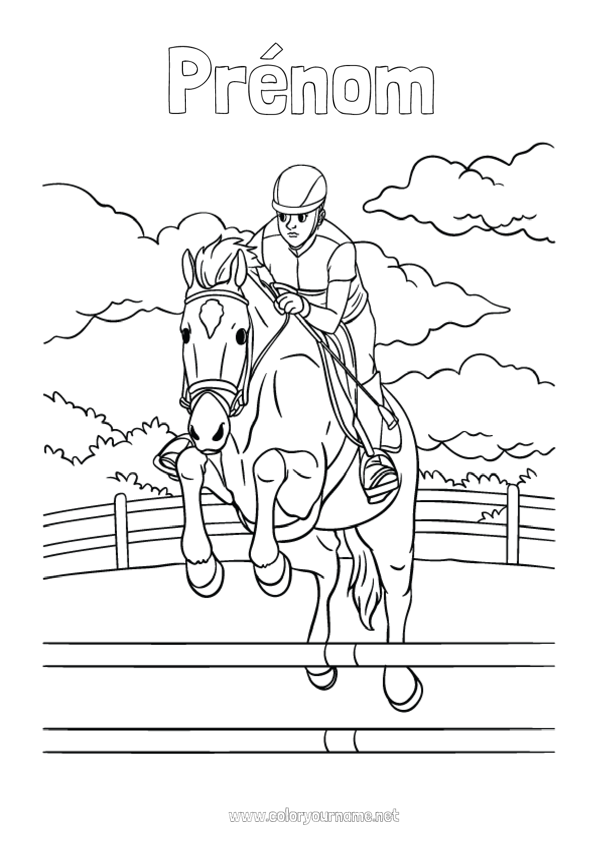 Equitation Coloriage Cheval Qui Saute Coloriage n°2984 - Cheval Animal Animaux de la ferme