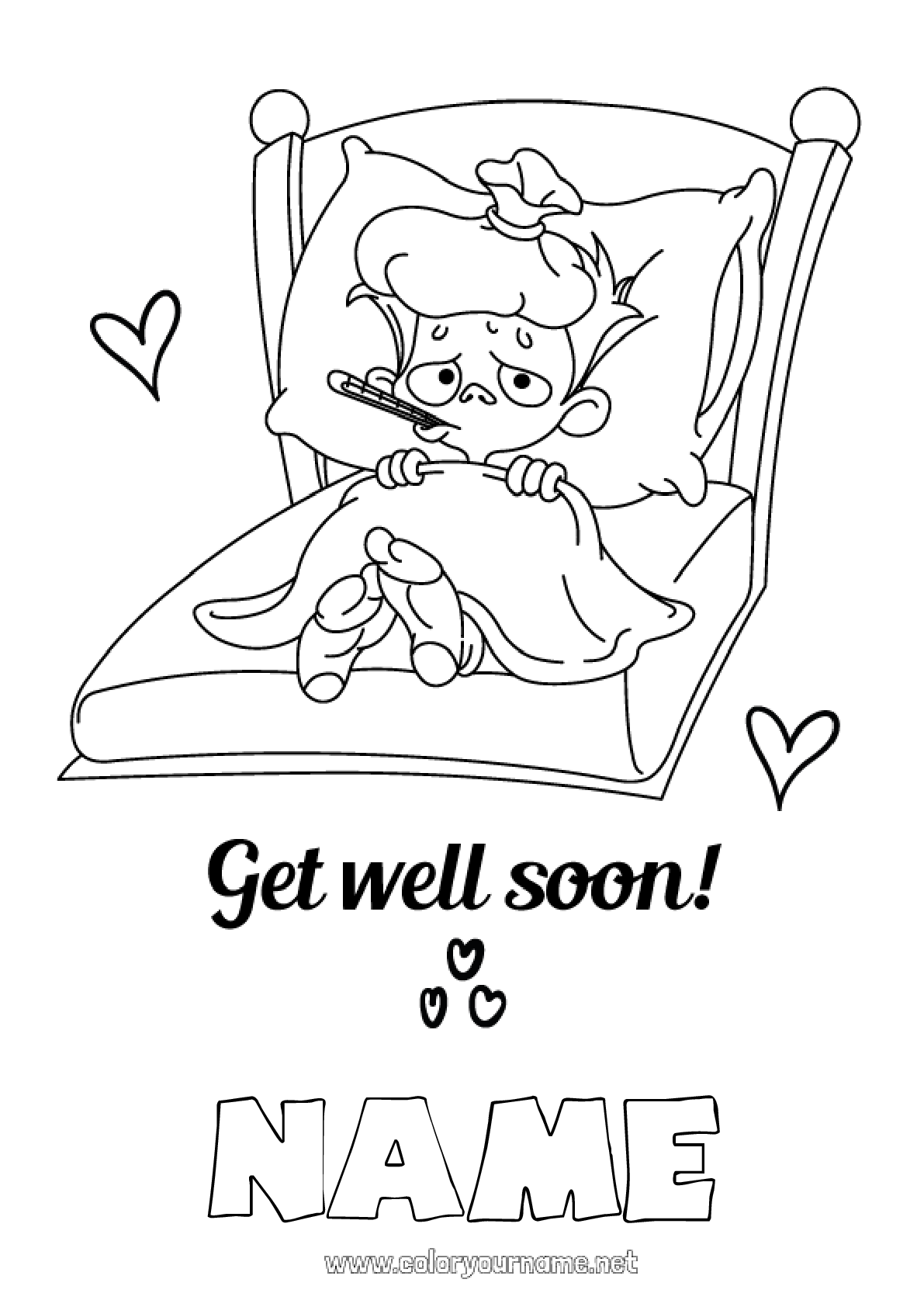 Bear Feels Sick Coloring Page Coloring Pages