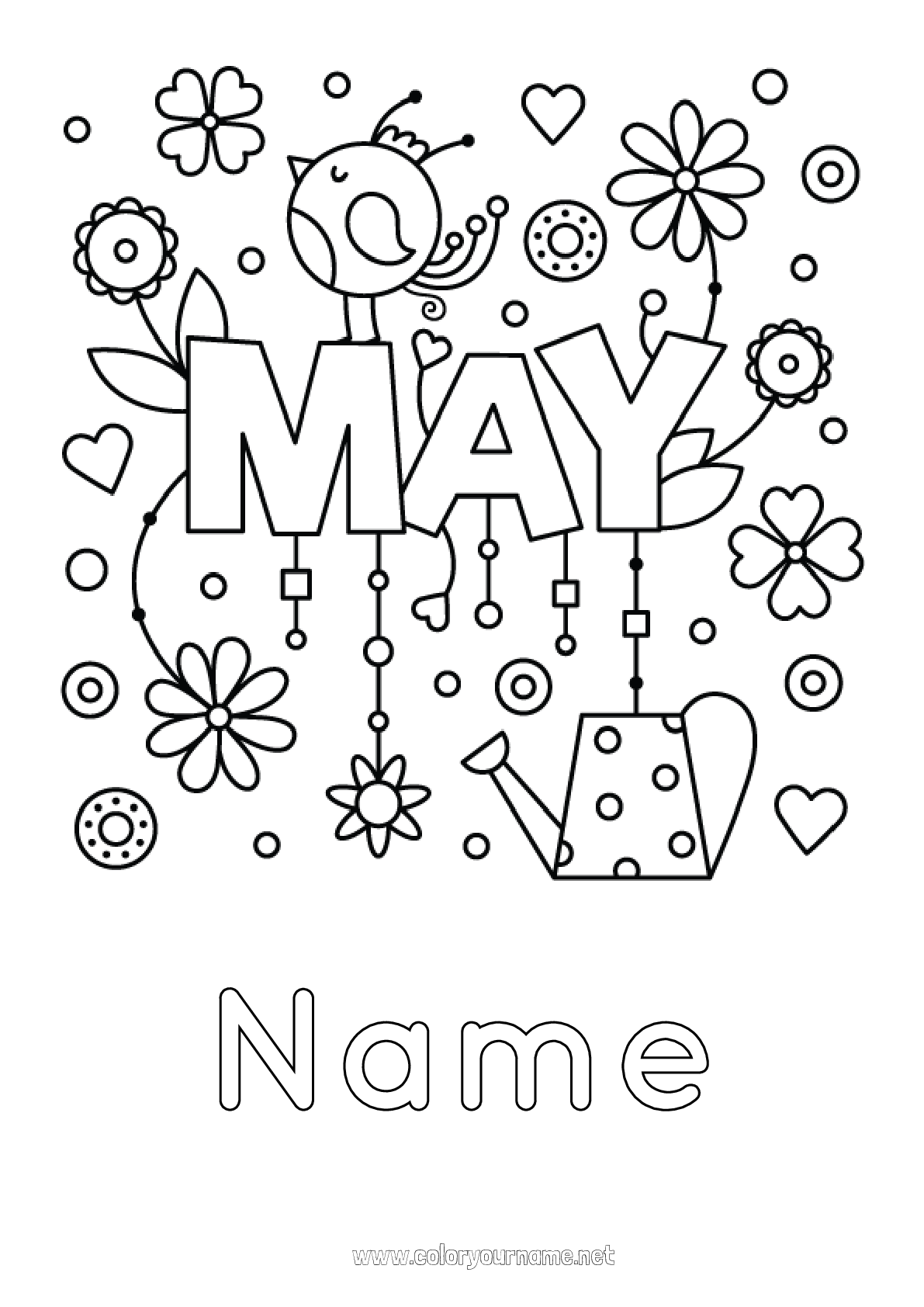 Coloring page No.3061 - Flowers Bird Flying birds and mammals
