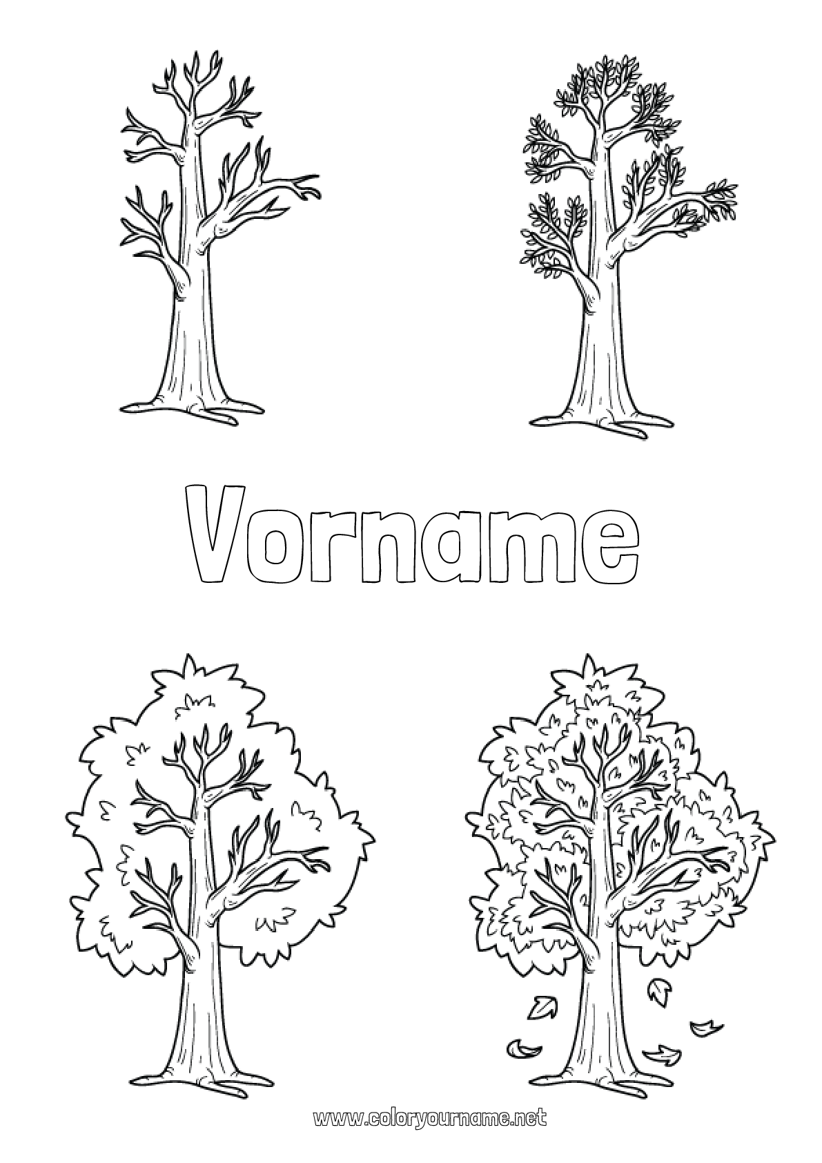  Malvorlage Nr.3108 - Baum Jahreszeit Illustration 
