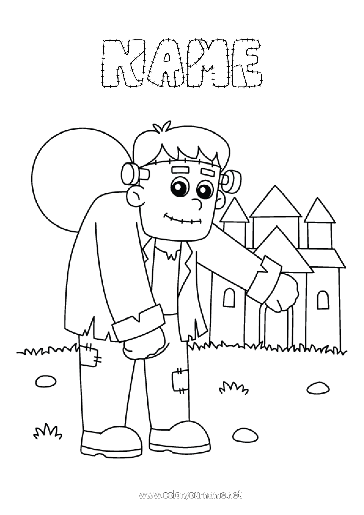 Coloring page No.3111 - Monster Castle Frankenstein