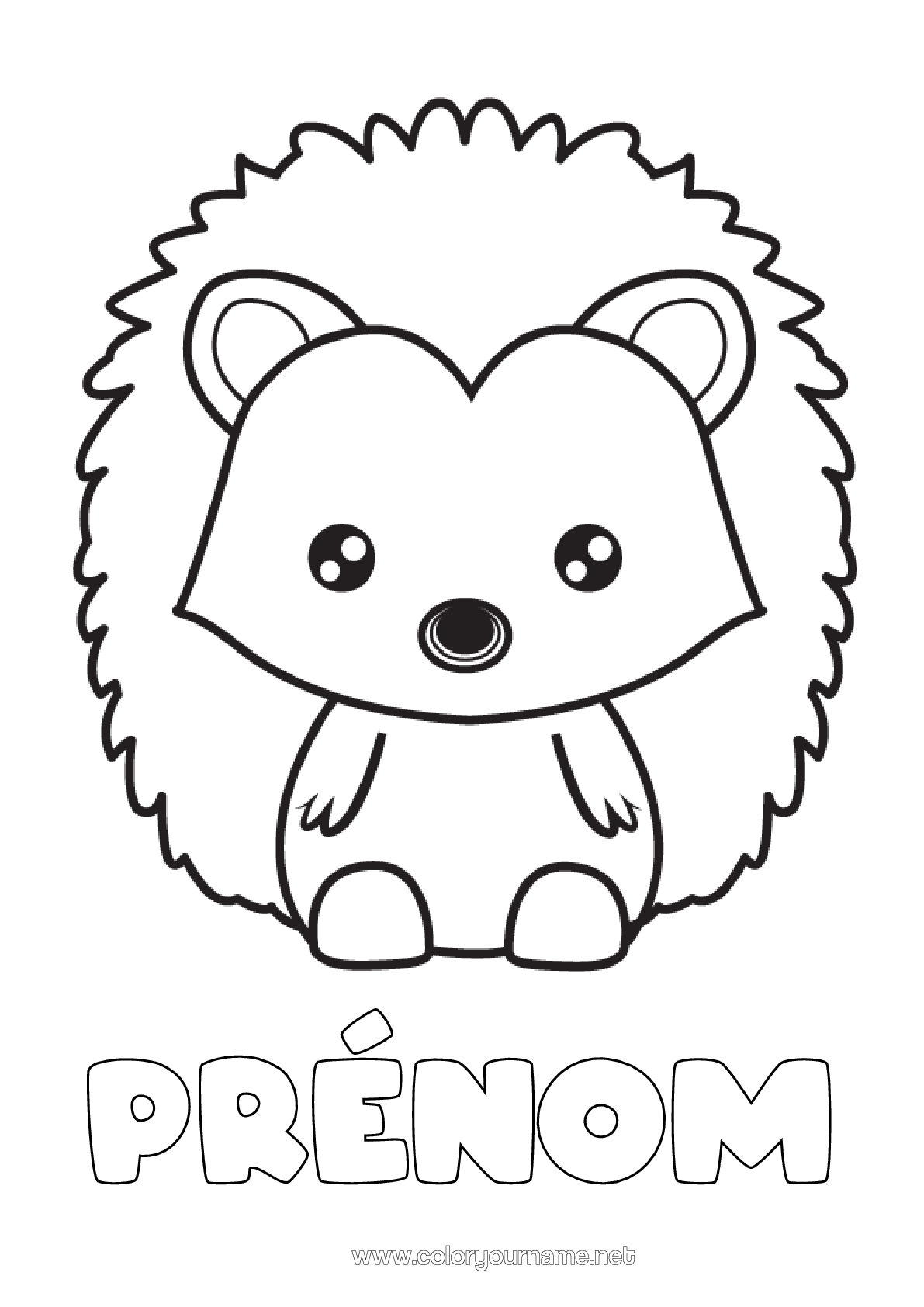 Coloriage N 3158 H risson Kawaii Animal coloriage-n-3158-h-risson-kawaii-animal