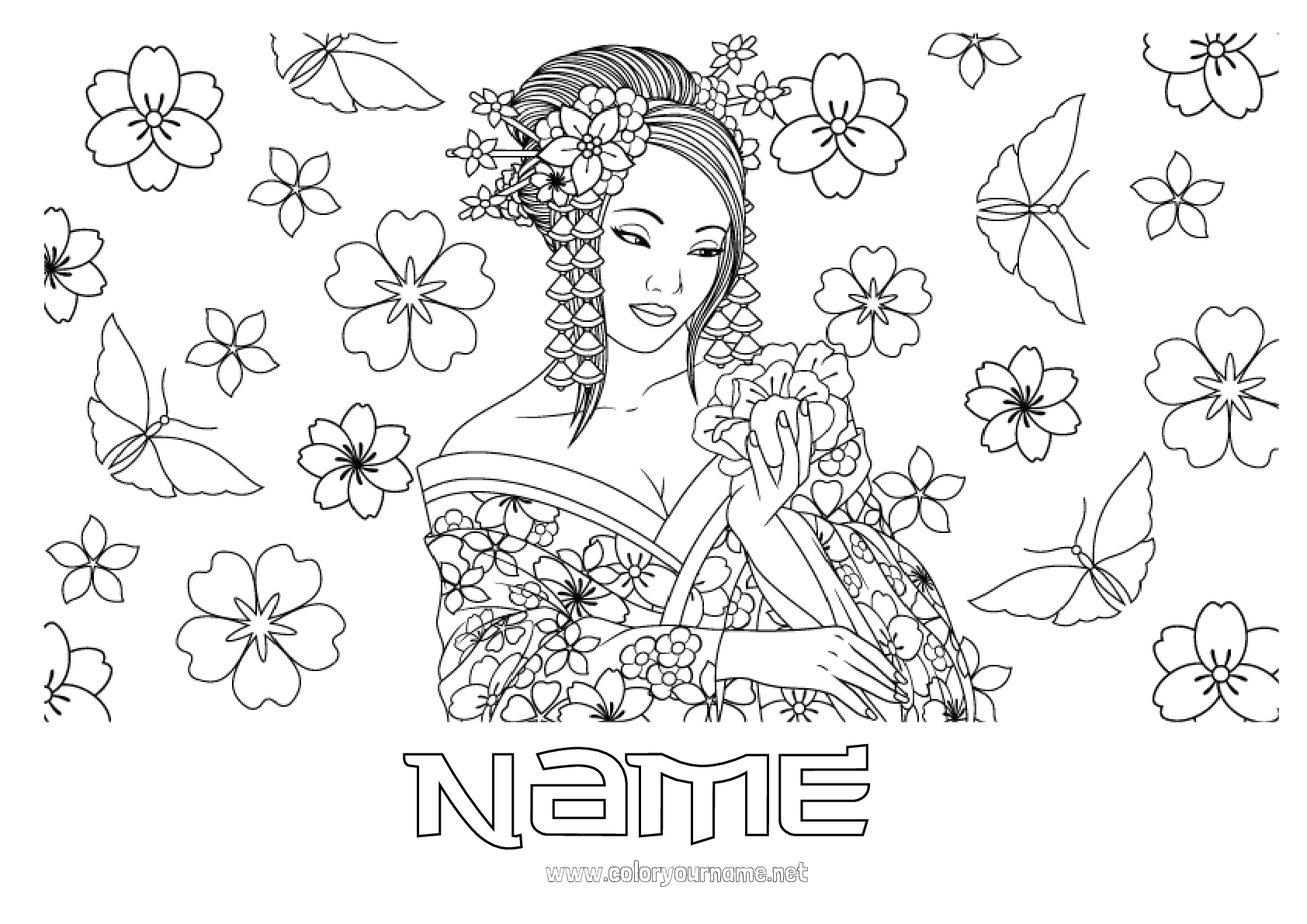 Coloring page No.3176 - Japan Cherry tree