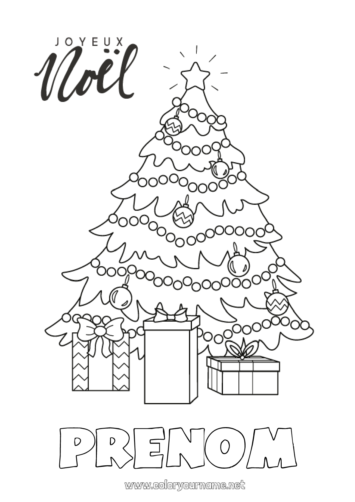 Coloriage n°320 Cadeaux Sapin de Noël Noël