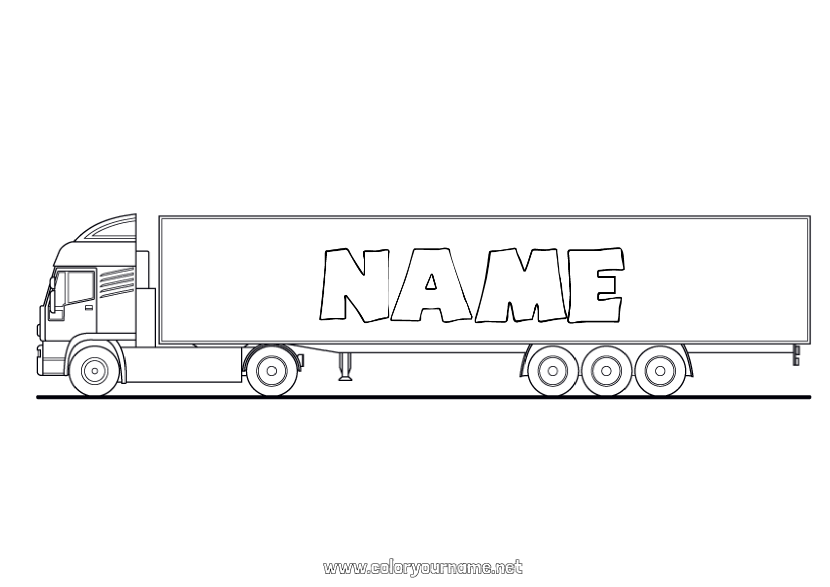 Tractor Trailer Coloring Page