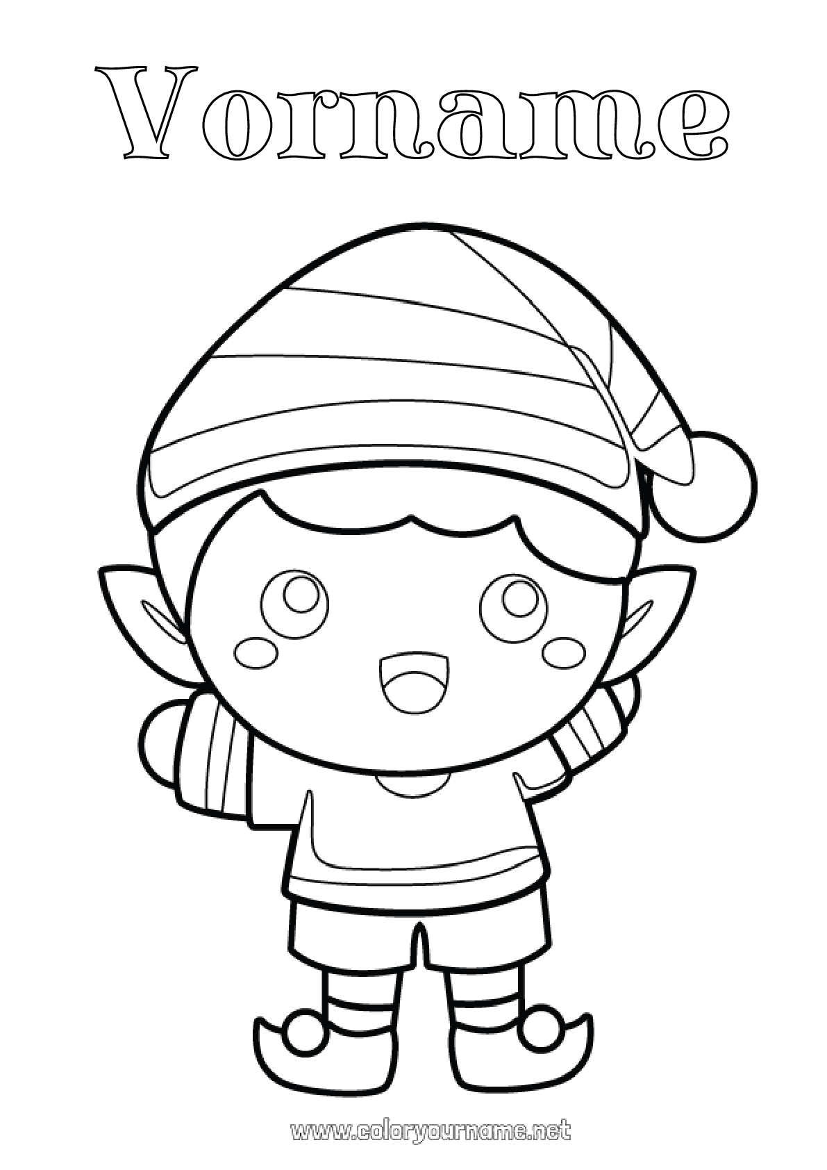 Malvorlage Nr.3238 - Weihnachtself Einfache Ausmalbilder