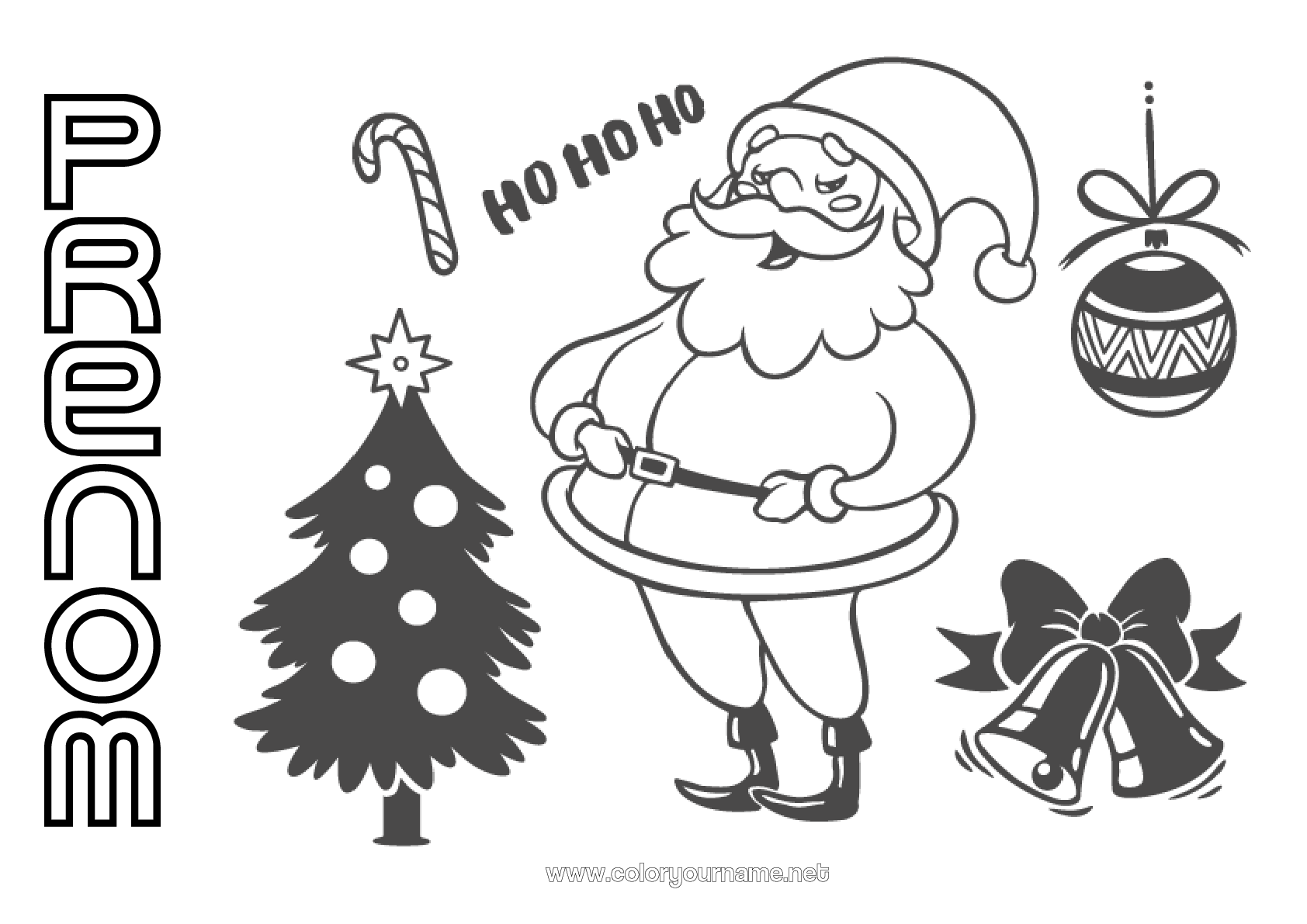 Coloriage n°335 Sapin de Noël Père Noël Noël