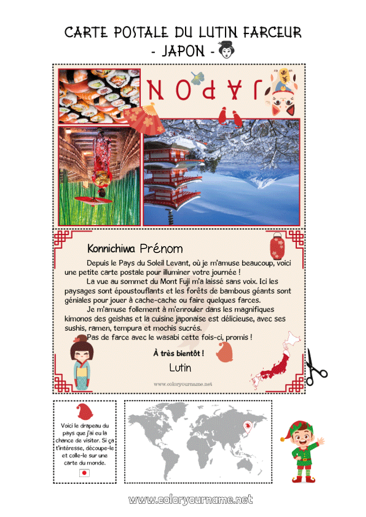 Les porte-bonheur japonais - Carte postale du Japon