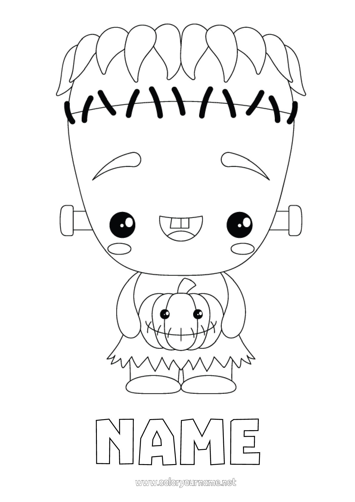 Coloring page No.3381 - Monster Frankenstein