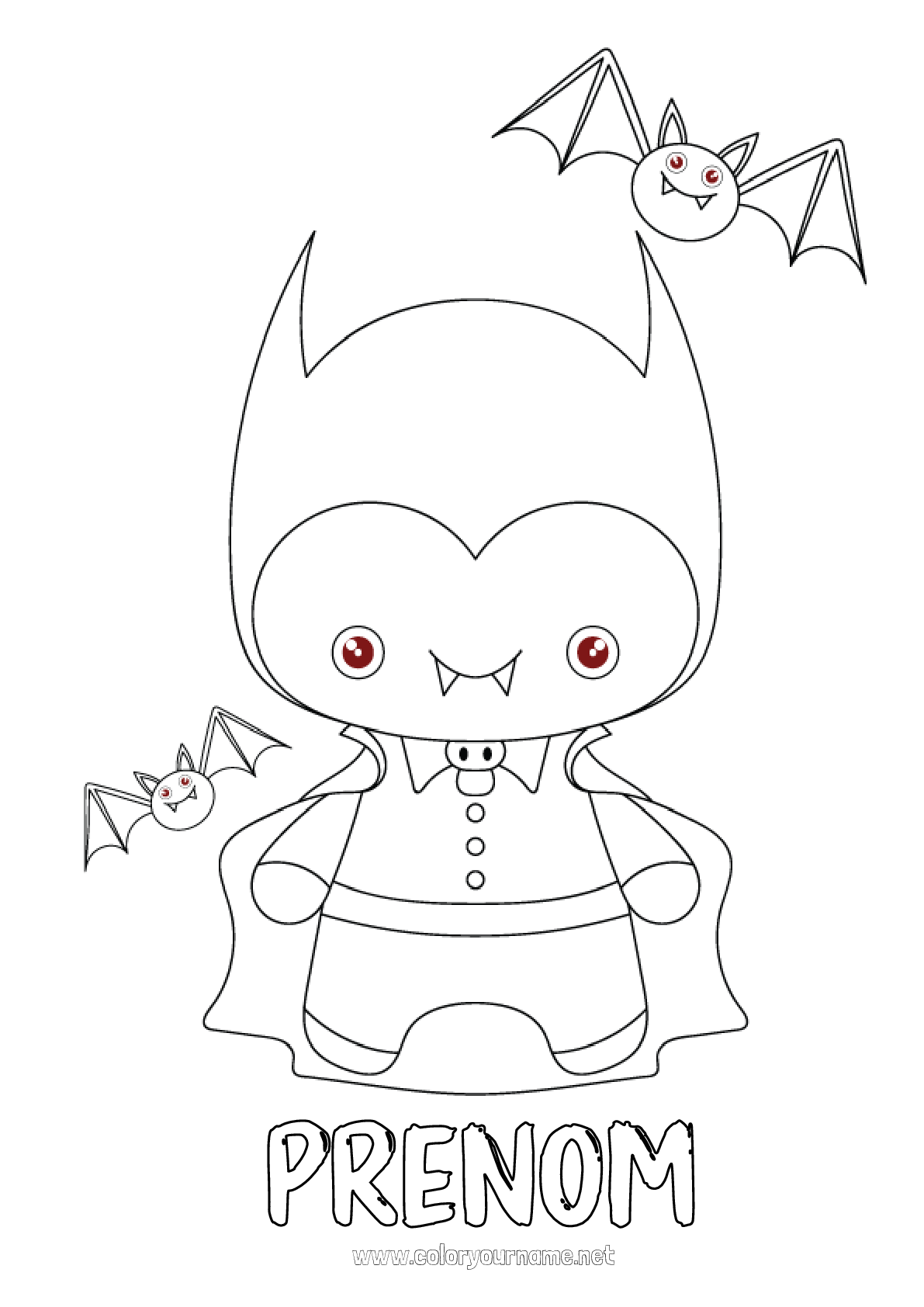 Coloriage n°3383 - Vampire Chauve-souris Monstre