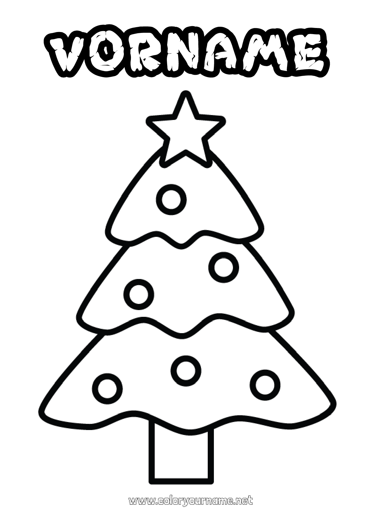  Foto zu Malvorlage Nr.3420 - Weihnachtsbaum Einfache Ausmalbilder Tannenbaum 