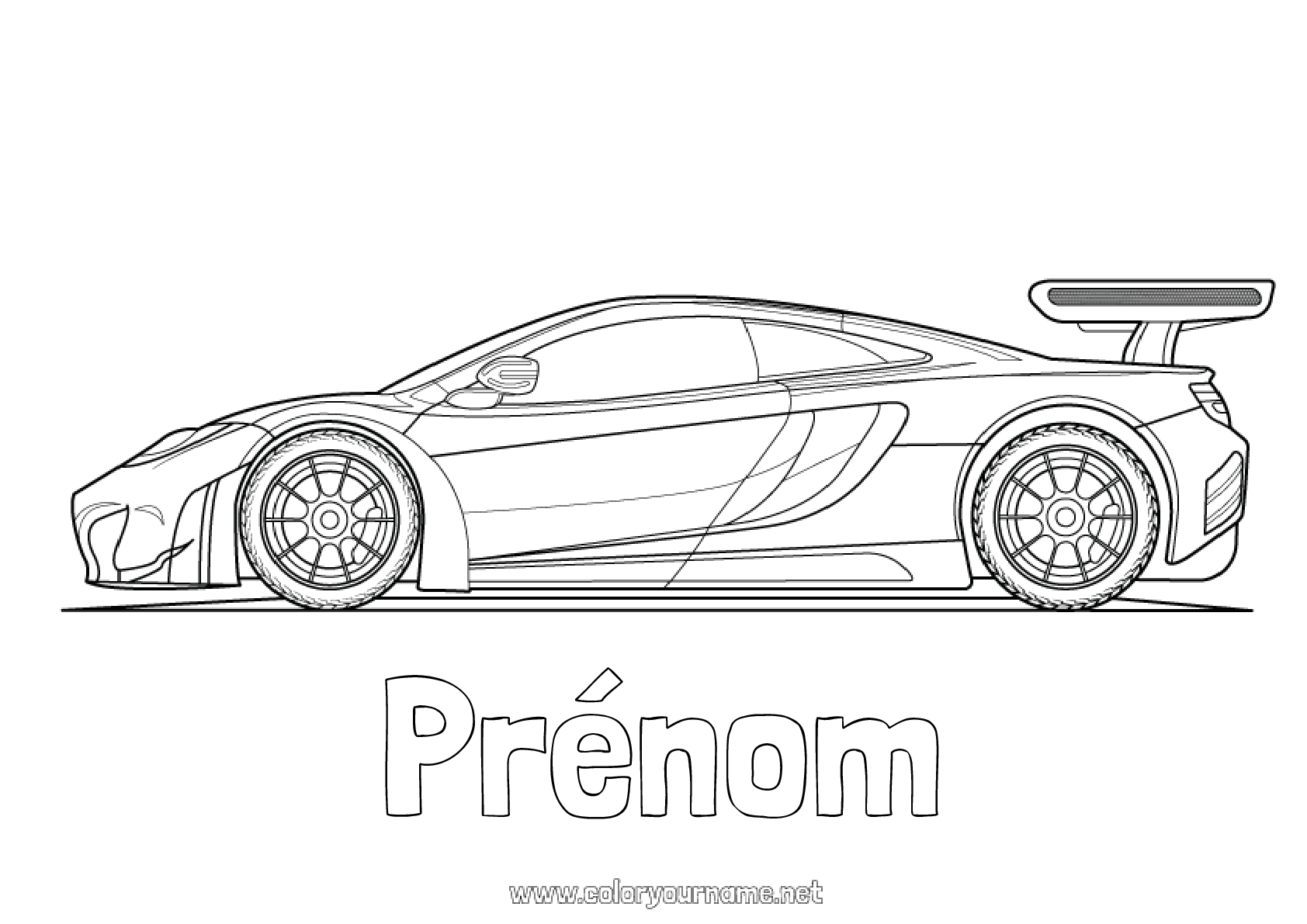 Coloriage n°343 - Véhicules Voiture Course