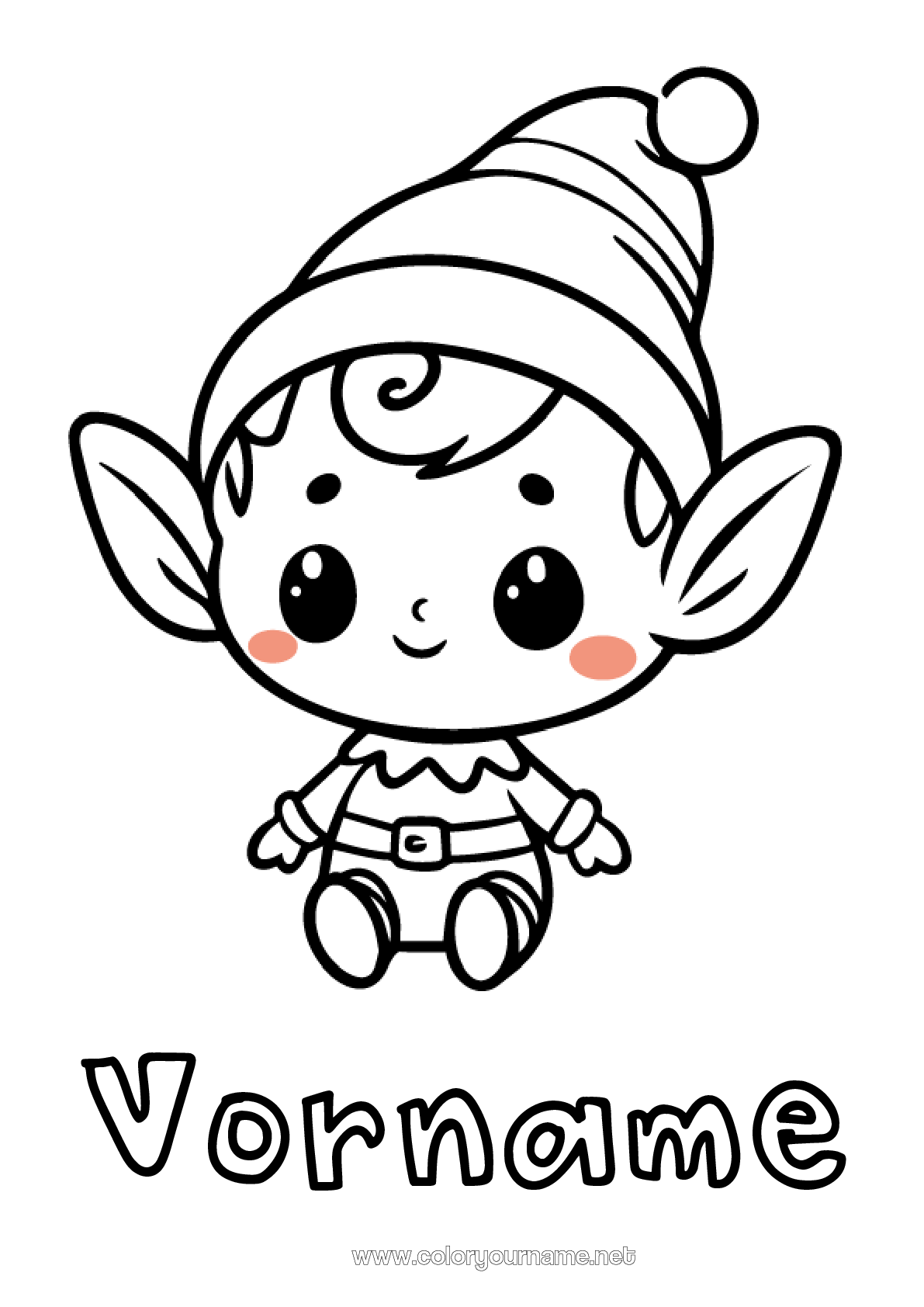 Malvorlage Nr.3445 - Weihnachtself Elfen Ausmalbilder