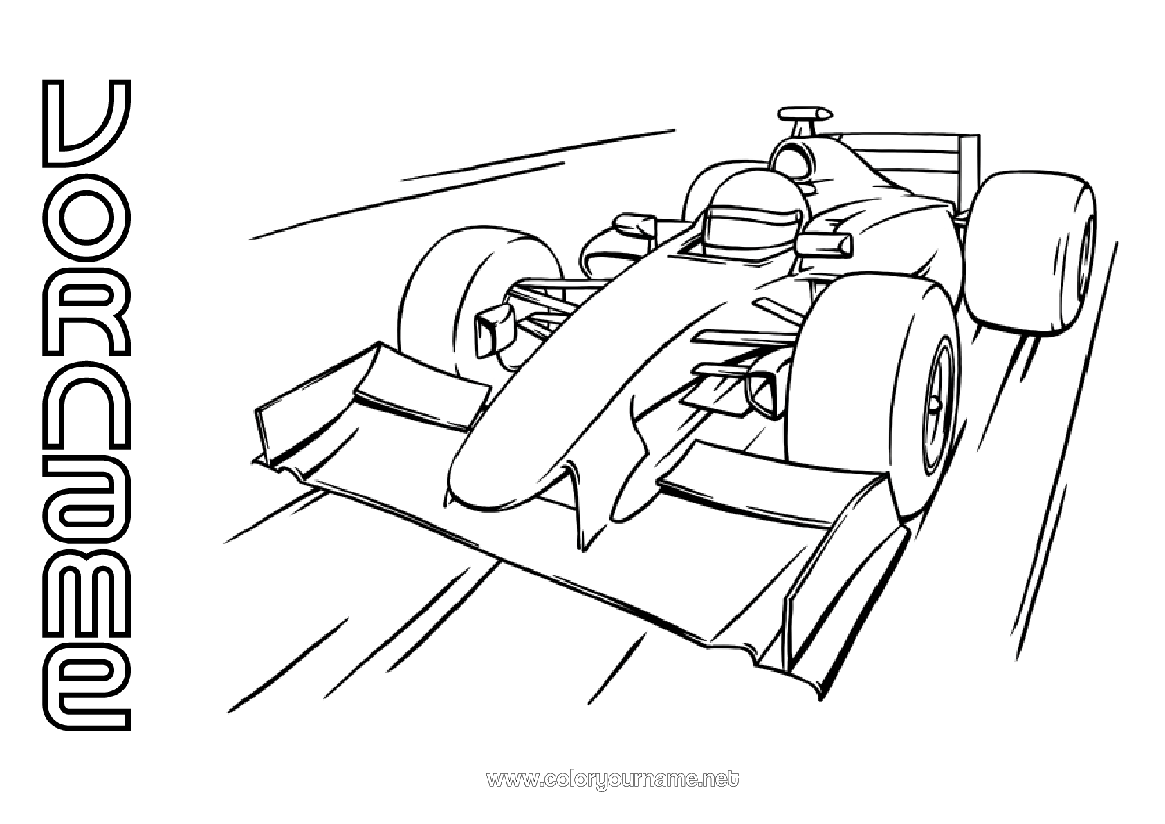  Malvorlage Nr.344 - Fahrzeuge Auto Formel 1 Illustration 