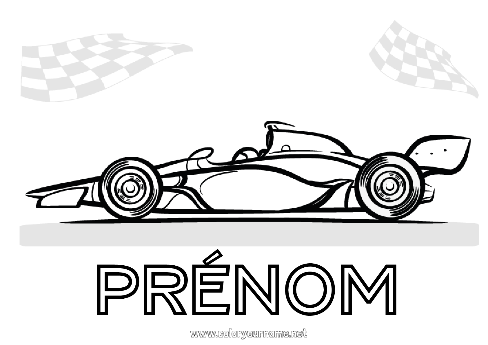 Dessin De Voiture De Course Facile Coloriage n°345 - Véhicules Voiture Formule 1