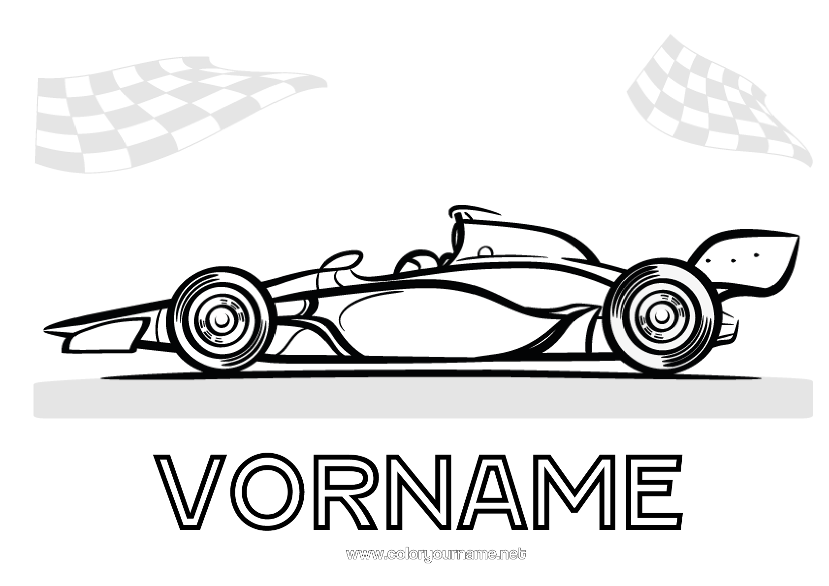  Malvorlage Nr.345 - Fahrzeuge Auto Formel 1 Illustration 