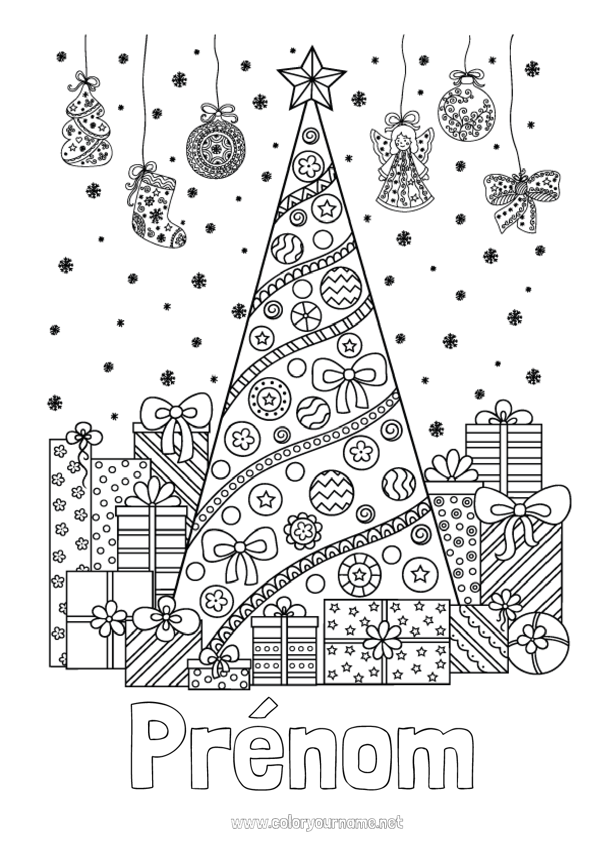 Coloriage n°355 Cadeaux Sapin de Noël Noël
