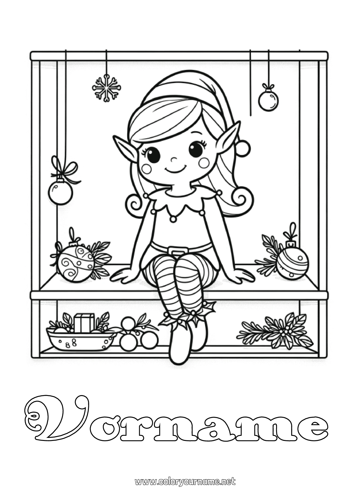 Malvorlage Nr.3624 - Weihnachtself Elfen Ausmalbilder