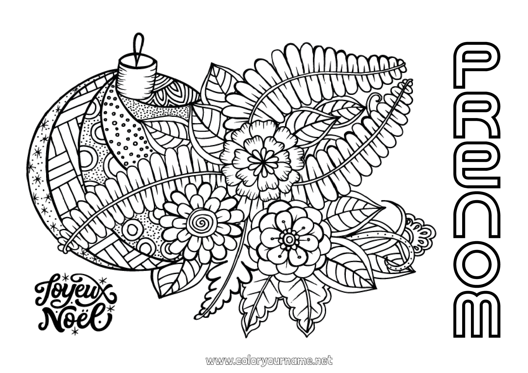 Coloriage n°370 Mandala Noël Boule de Noël