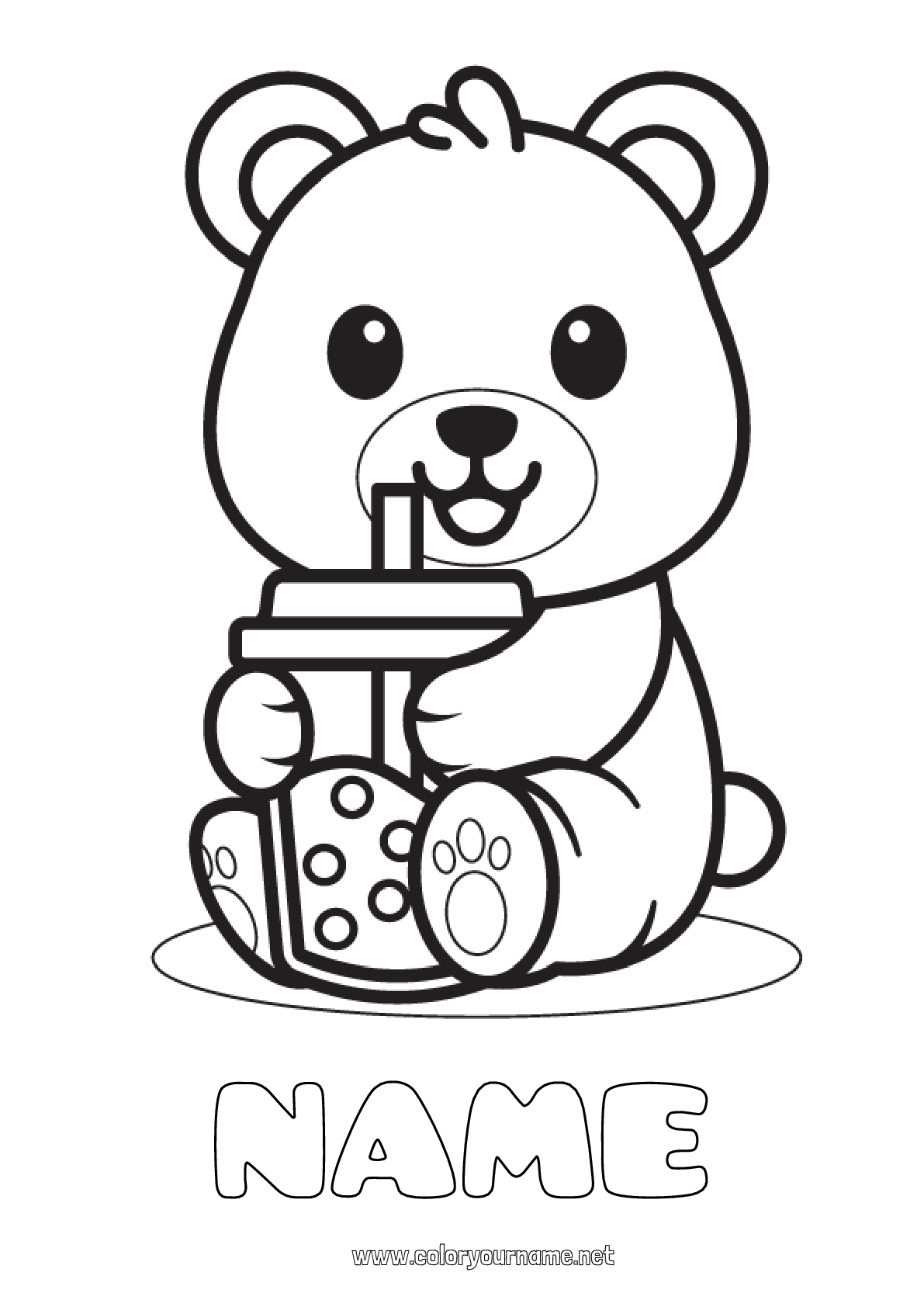 Coloring page No.3726 - Bear Kawaii Animal